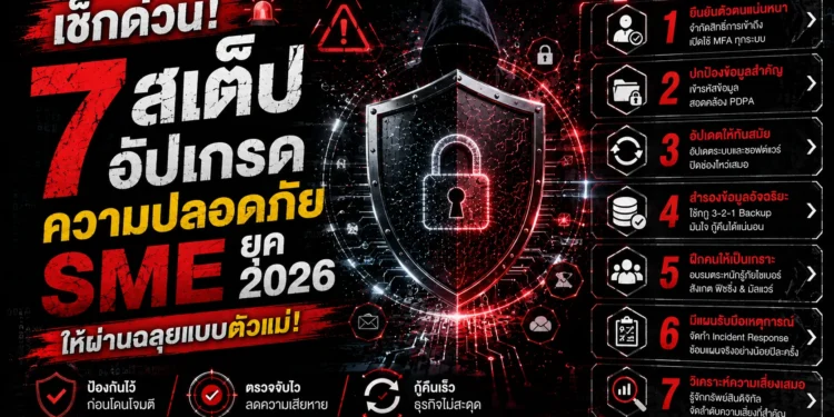 เช็กด่วน! 7 สเต็ปอัปเกรดความปลอดภัย SME ยุค 2026 ให้ผ่านฉลุยแบบตัวแม่