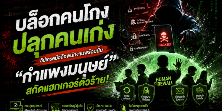 บล็อกคนโกง ปลุกคนแก่ง: อัปเกรดมือถือพนักงานพร้อมปั้น “กำแพงมนุษย์” สกัดแฮกเกอร์ตัวร้าย